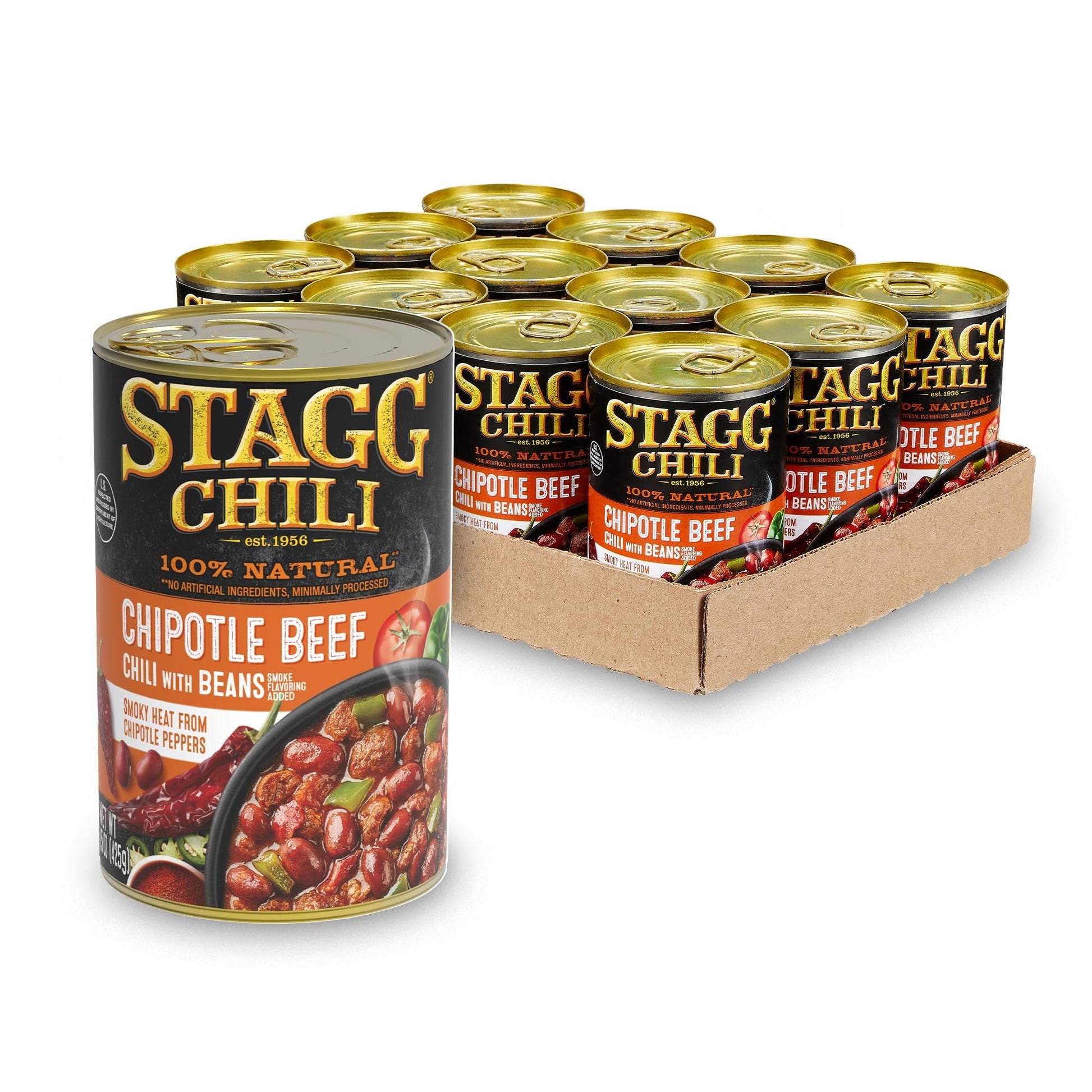 STAGG Chipotle Beef Chili with Beans, 15oz, 12 Pack, 1 Count (Pack of 12)