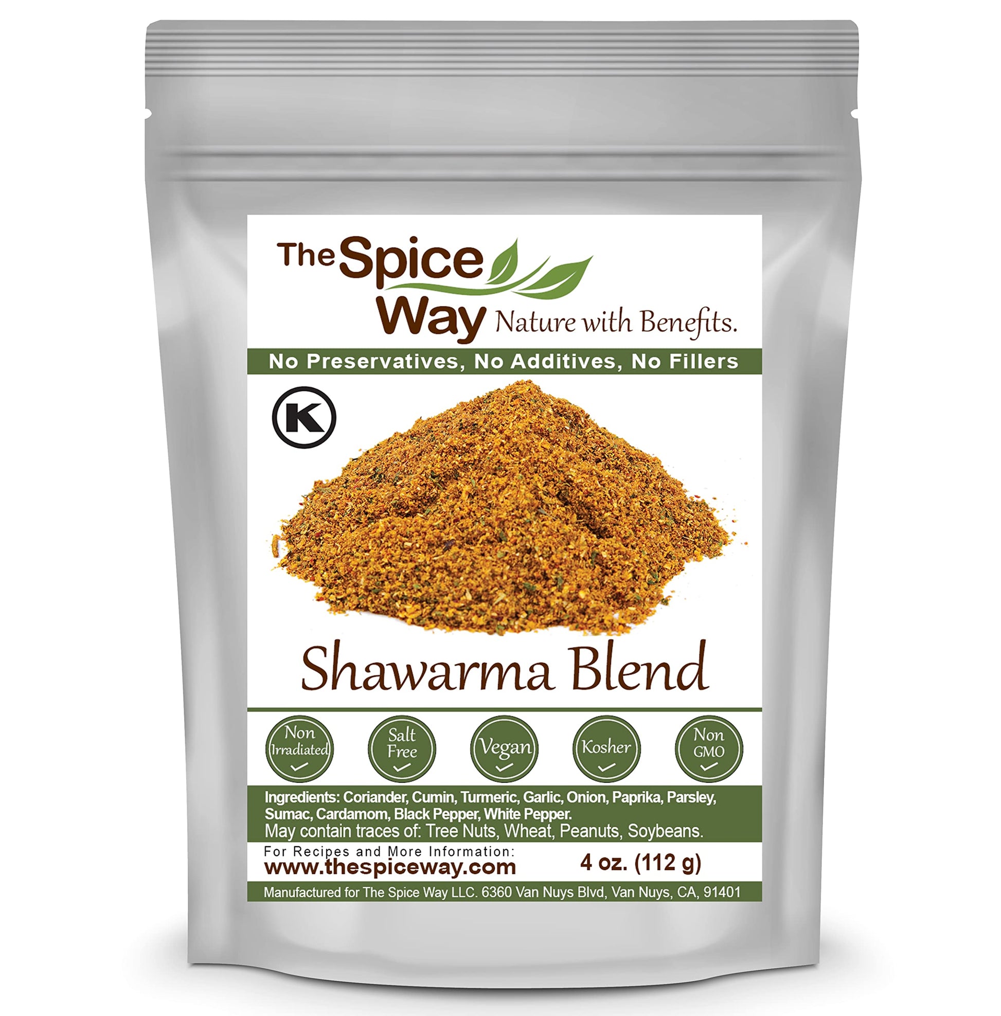 The Spice Way - Shawarma Seasoning Blend - Recipe Included (Meat And Poultry Rub/Meat And Poultry Spice) - 4 Oz