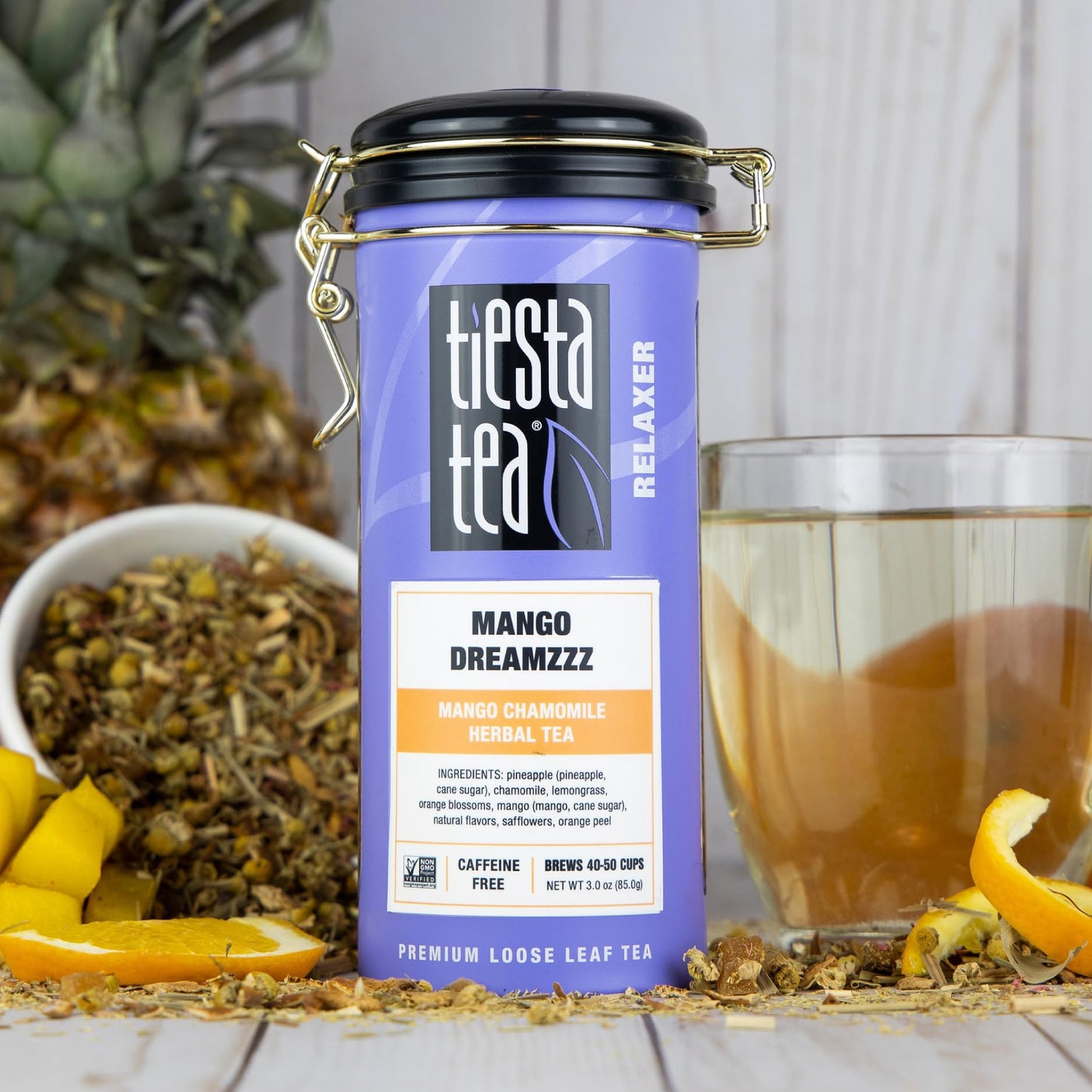 Tiesta Tea Mango Dreamzzz Herbal Tea - Non-Caffeinated, Loose Leaf, 3 Oz Tin, Brews up to 50 Cups