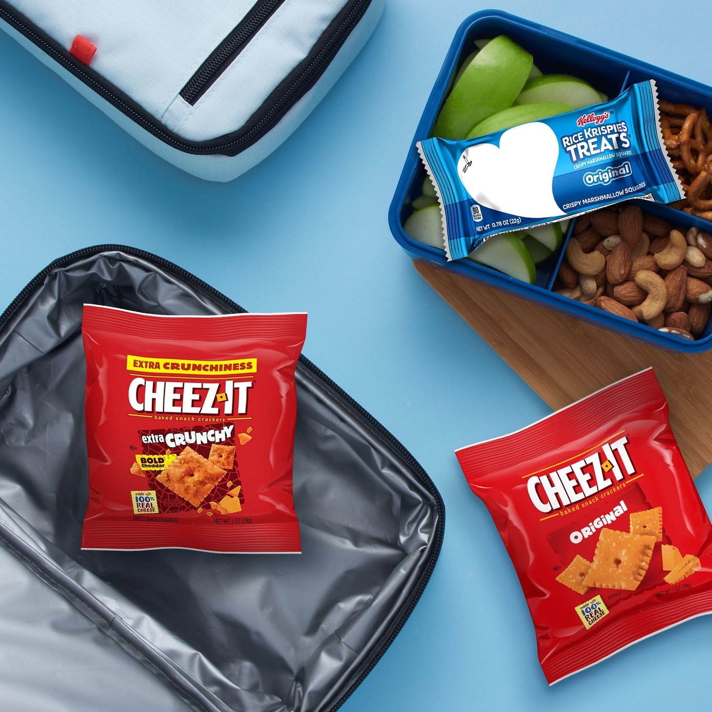 Kelloggs Cheez-It & Rice Krispies Treats, Lunch Snacks, Mega Variety Pack, 18.68oz Box (20 Count)