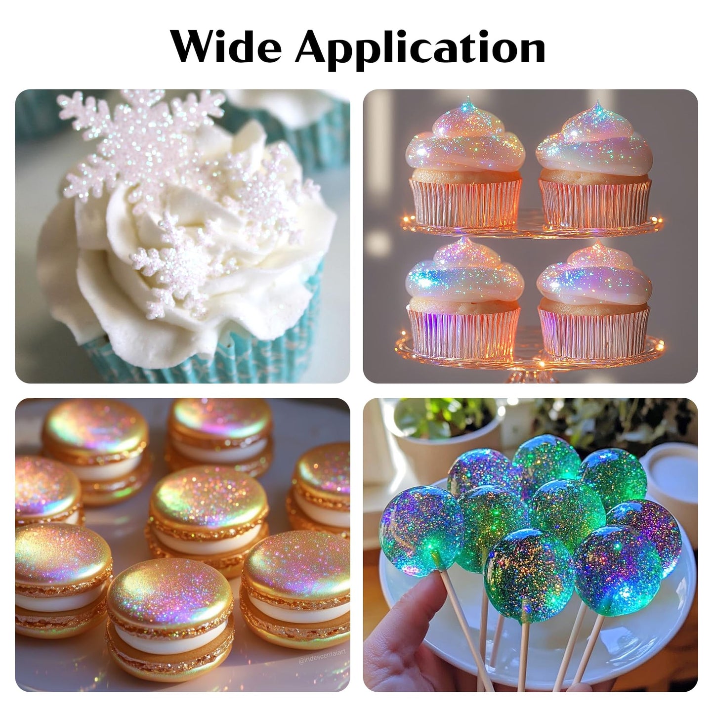 Iridescent Edible Glitter For Cocktails - Rainbow Luster Dust Edible Iridescent Drink Glitter Food Grade Shimmer Powder For Beve