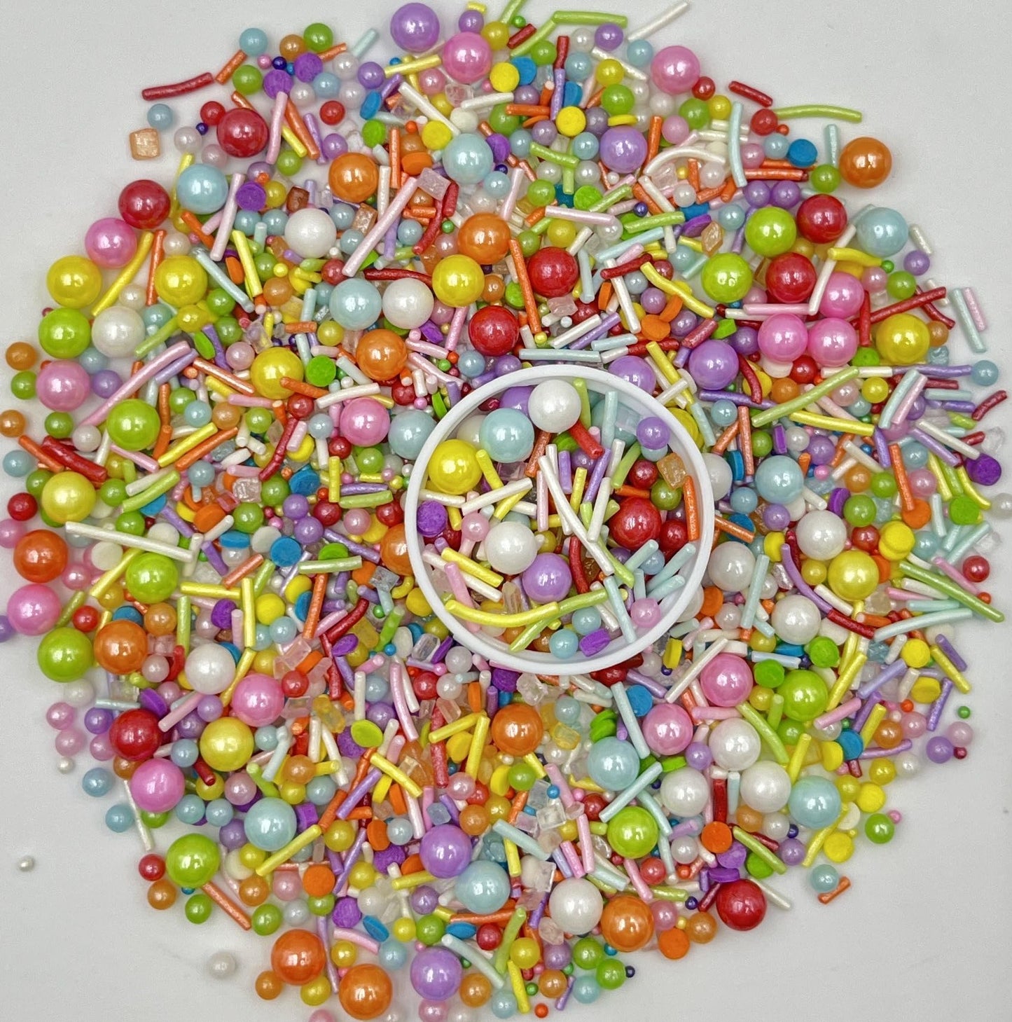 Sentovac Rainbow Jimmies And Pearls Sprinkles Mix | Edible Cake Cupcake Sprinkles 1 Bottle 3.5Oz/ 95G | For Wedding Party Baking