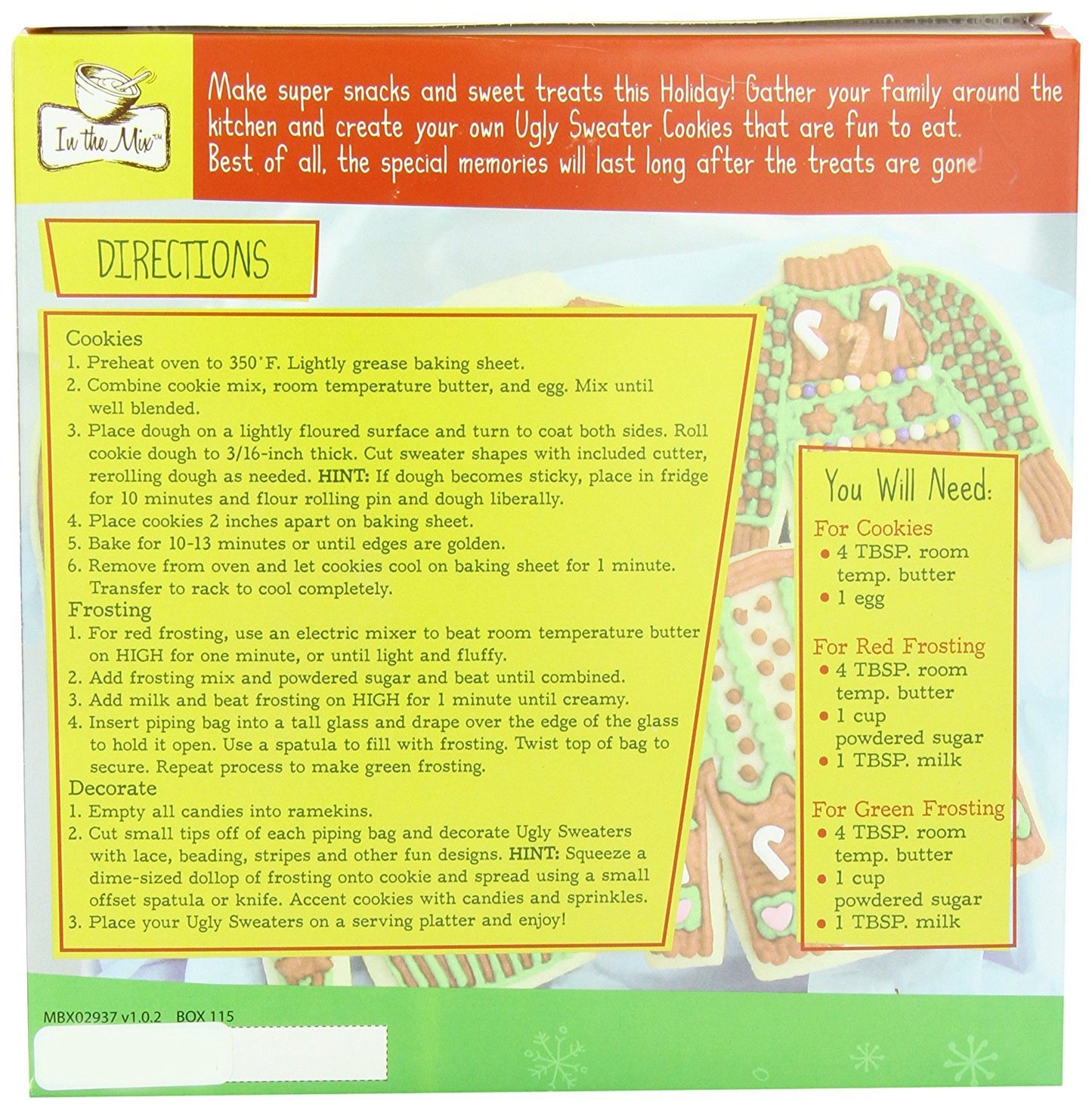 In The Mix Ugly Sweater Cookie Kit, 11.5 Ounce