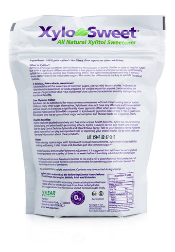 Xlear XyloSweet Non-GMO Xylitol Sweetener - Natural Sweetener Sugar Substitute, Granules, 1 Pound Bag (Pack of 1)