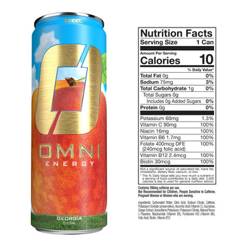 Steel dietary products OMNI Energy Drink - Sugar-Free, Low Calorie, 200mg Caffeine, 12 Oz, Pack of 12