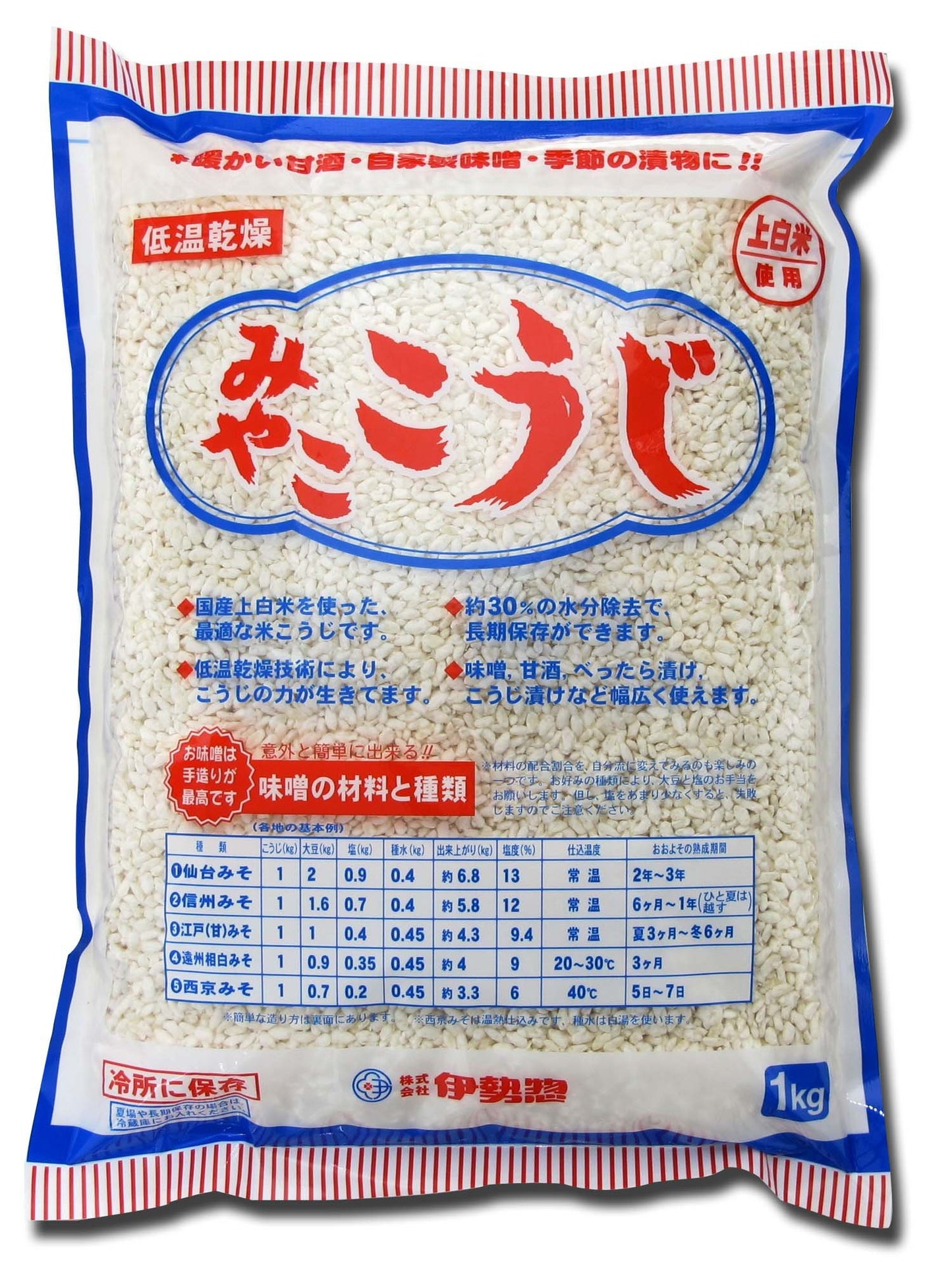 Isesou IseSo Miyako Koji Rice, 1kg (2.2 lb) - Ideal for Cooking and Sushi Preparation