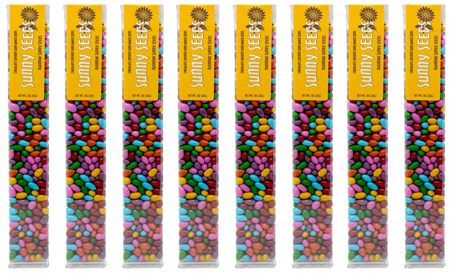Chocolate Covered Sunflower Seeds Multicolored Candy Coated Treats - Rainbow Party Favors - Sweet and Crunchy Topping - Pack of 
