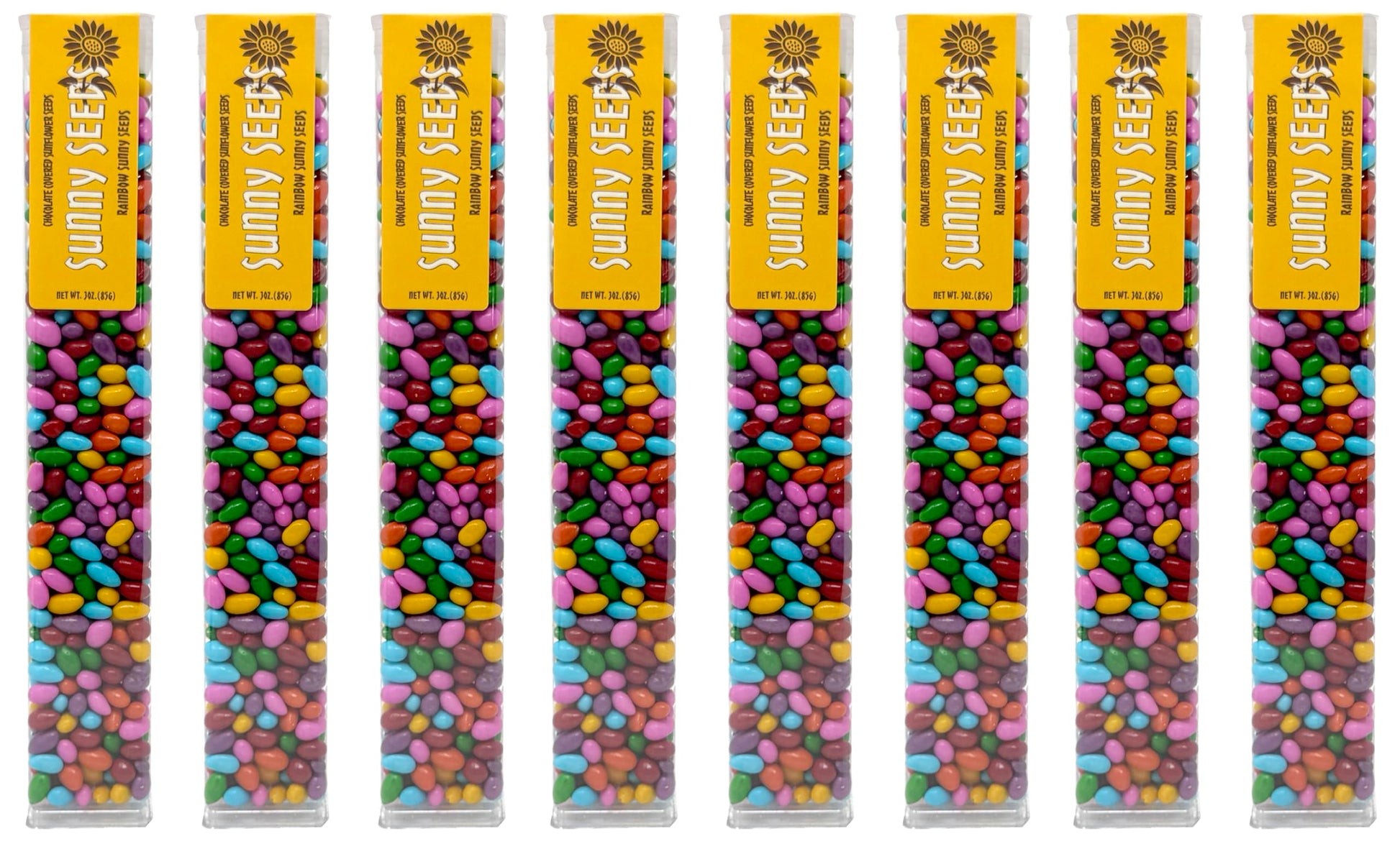 Chocolate Covered Sunflower Seeds Multicolored Candy Coated Treats - Rainbow Party Favors - Sweet and Crunchy Topping - Pack of 