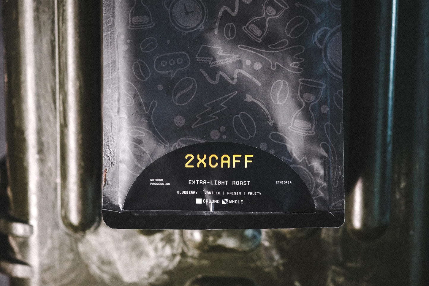 Coffee Brand Coffee Double Caffeinated Ground Coffee, Extra-Light Roast, Blueberry & Vanilla Flavors, 12 Ounce