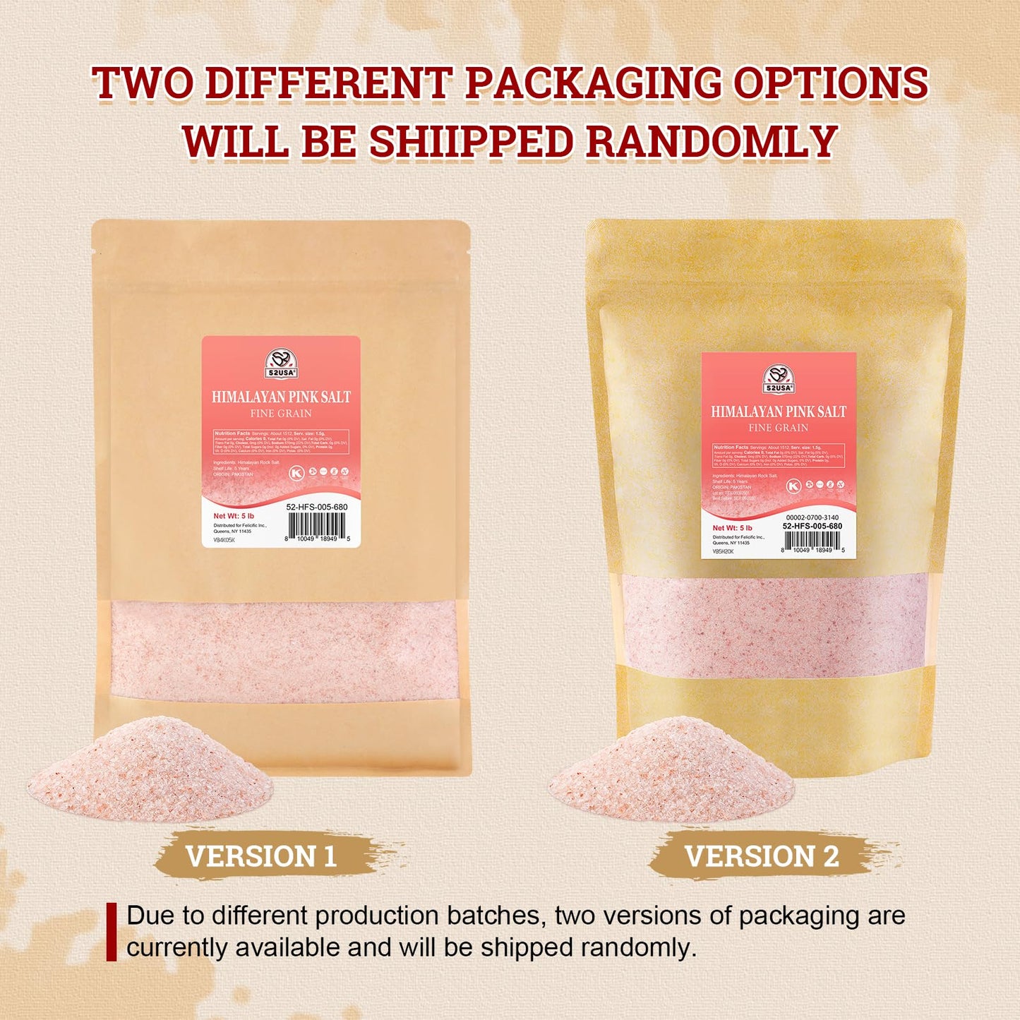 52USA Himalayan Pink Salt  Fine Grain  80 oz (5 Pound)  Pink Himalayan Sea Salt Fine  Kosher Salt  Rock Salt