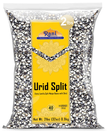 Rani Urid/Urad Split Chilka (Split Matpe Beans with Skin) Indian Lentils 32oz (2lbs) 908g ~ All Natural | Gluten Friendly | Non-