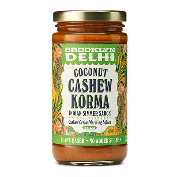 Brooklyn Delhi - Coconut Cashew Korma - Indian Simmer Sauce with Cashew Cream and Warming Spices - Mild Enough for a Kid, Flavor