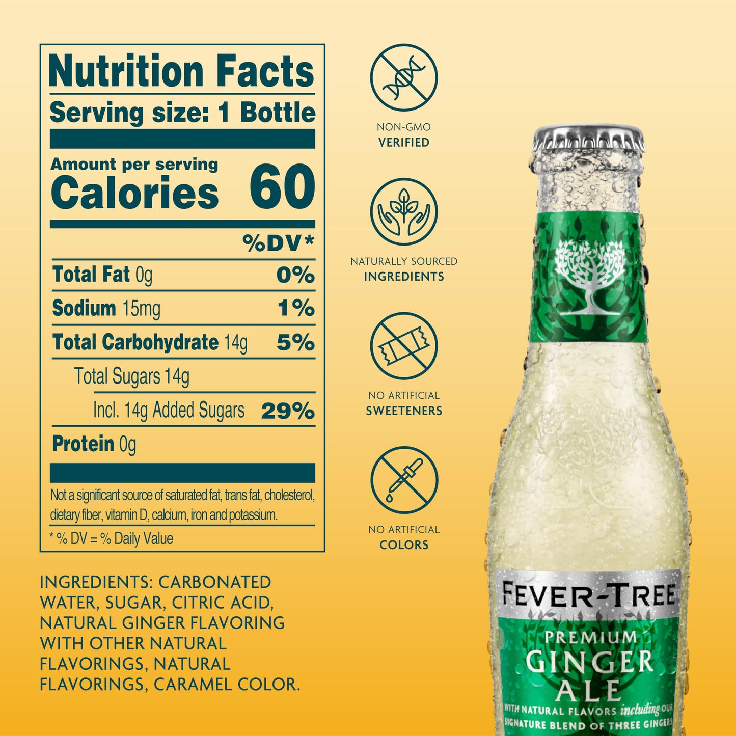 Fever-Tree Premium Ginger Ale, 200mL, No Artificial Sweeteners, Pack of 24