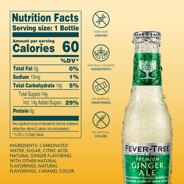 Fever-Tree Premium Ginger Ale, 200mL, No Artificial Sweeteners, Pack of 24