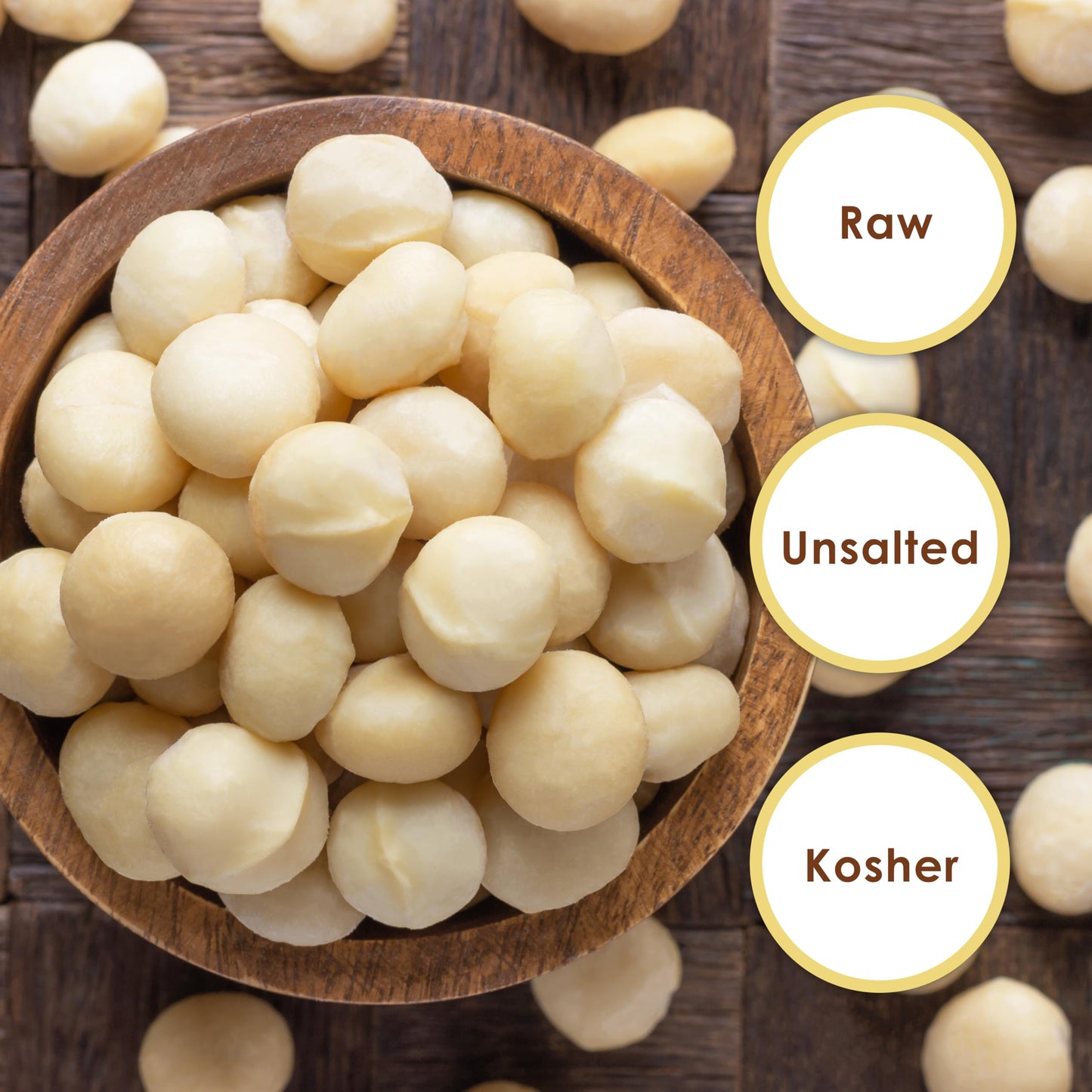 Jaybees Raw Macadamia Nuts - Unsalted Jumbo Size, 4 Pounds - Healthy Keto & Vegan Snack, Resealable Bulk Bag