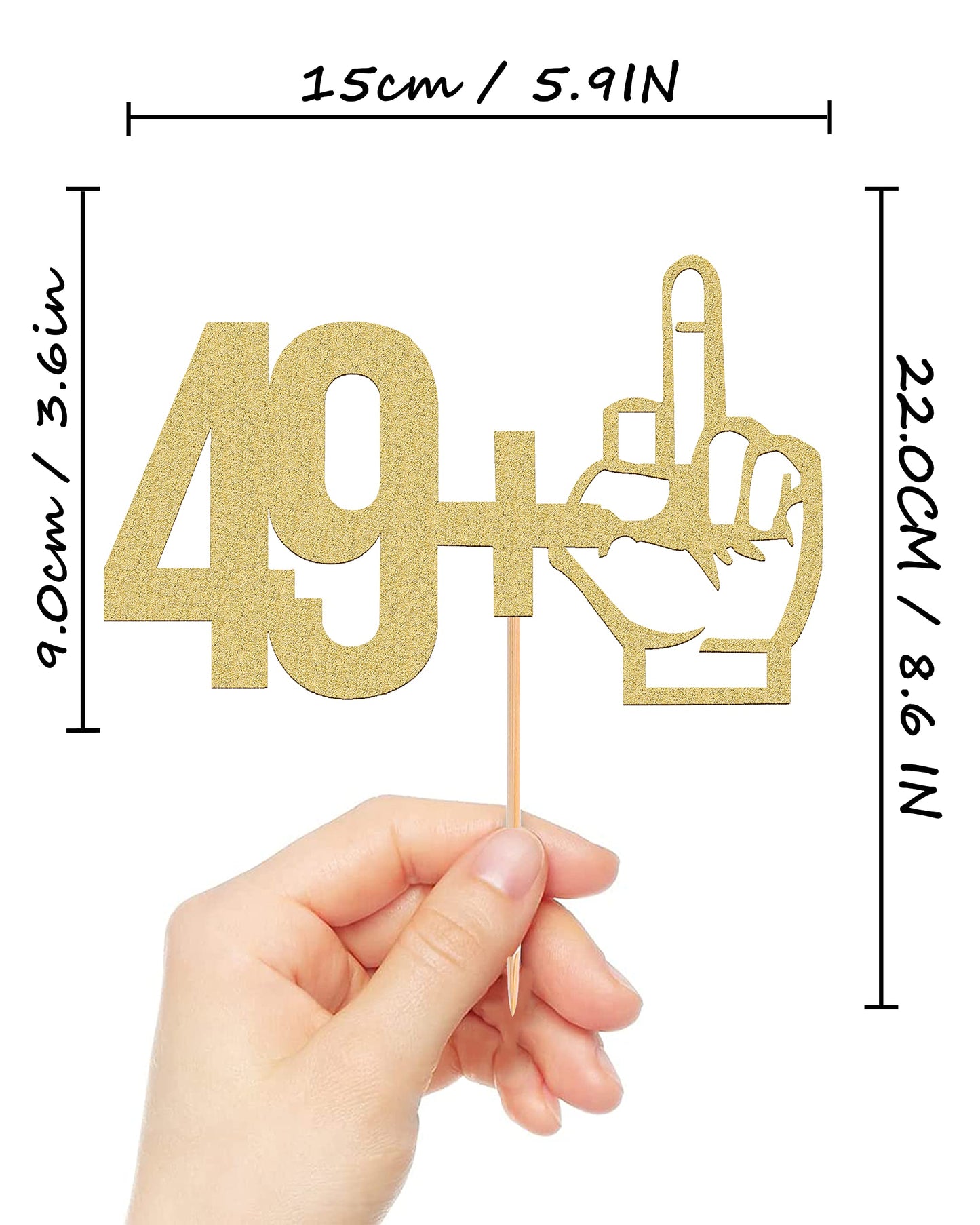 MYAMPED 49+1 Cake Topper - Glitter Black 50th Birthday Cake Decorations, Perfect for Fifty Birthday Party, 50th Anniversary or 5