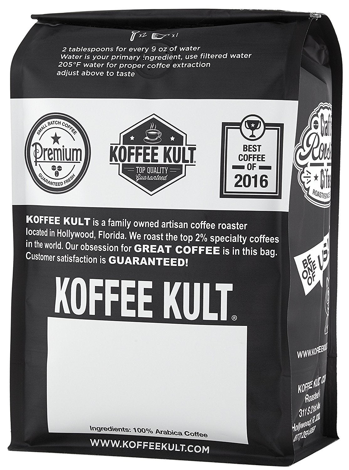 Koffee Kult Thunder Bolt Coffee Ground, 100% Arabica, Dark Roast, 32oz