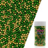 Edible Dark Silver Green & Super Gold Pearl Sugar Sprinkles Candy 4mm Mini Pearls Cake Decorations Cupcake Decorating Perfect fo
