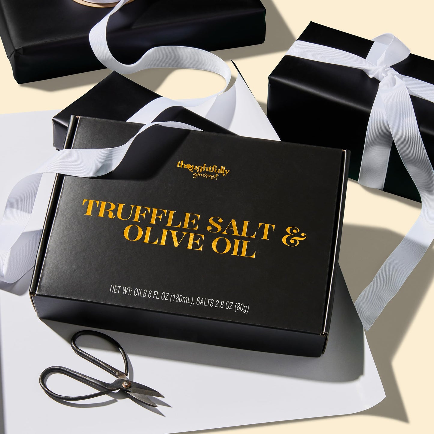 Thoughtfully Gourmet Truffle Salt & Olive Oil Gift Set, 6 Pieces, Includes 4 Extra Virgin Olive Oils, 2 Truffle Salts, Green, 2 Ounce
