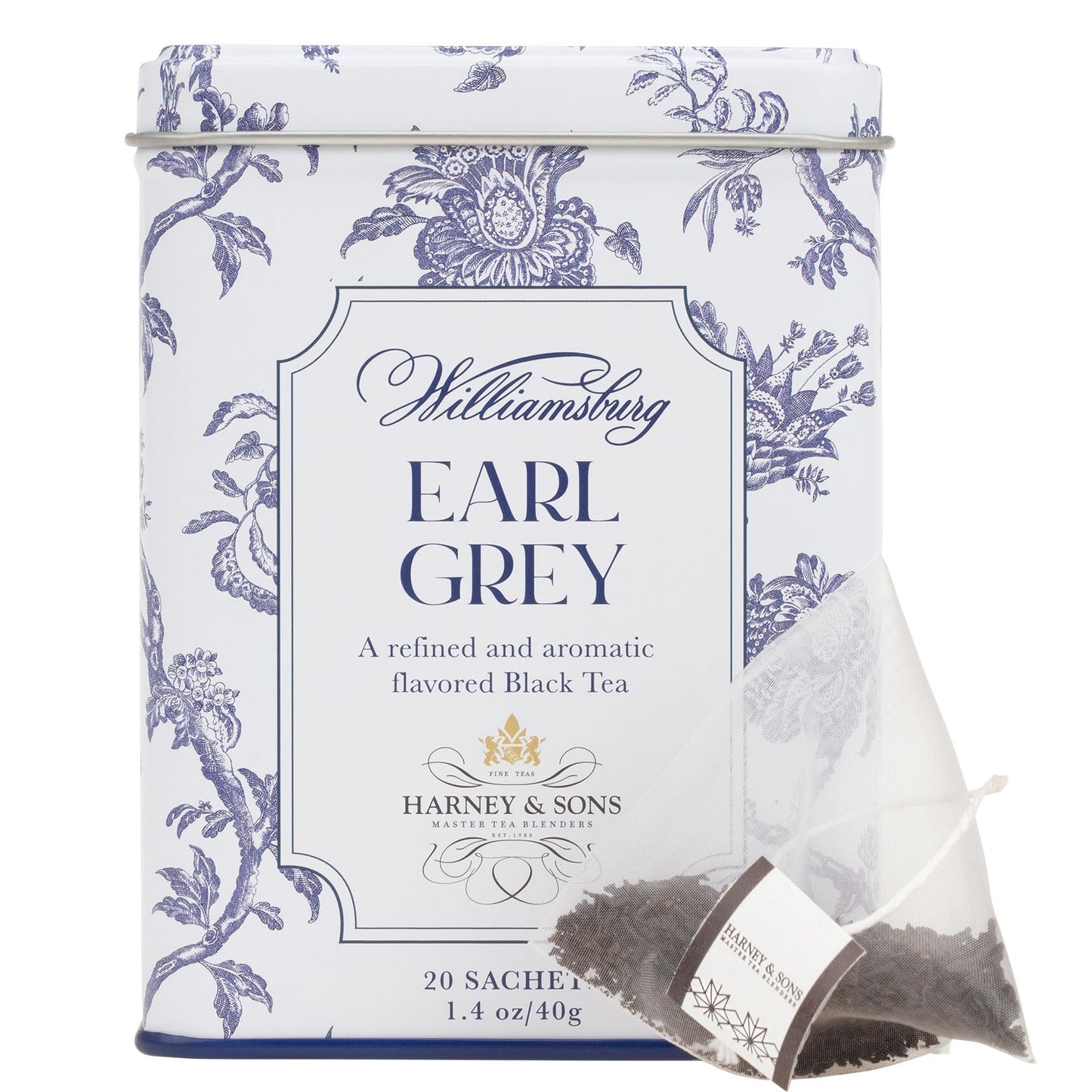 Harney & Sons Williamsburg Earl Grey  20 Sachets | Black Tea And Oolong Tea  With Bergamot Oil 