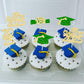 Ephlyn Graduation Cupcake Toppers 36Pcs Glitter Class of 2025 Gold Green Decorations