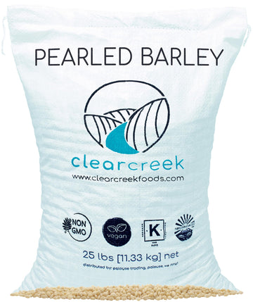 Certified Glyphosate Residue Free Pearl Barley | 25 lb Poly Bag | Non-GMO | Kosher | Vegan | Non-Irradiated
