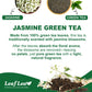 LeafLea 40 Jasmine Green Tea Bags  enhanced Green Tea Scented with Jasmine Flowers for Gentle Support & Light Alertness  Floral Smoothness  Caffeinated  Sugar-Free  Non-GMO  Vegan  Individually Wrapped