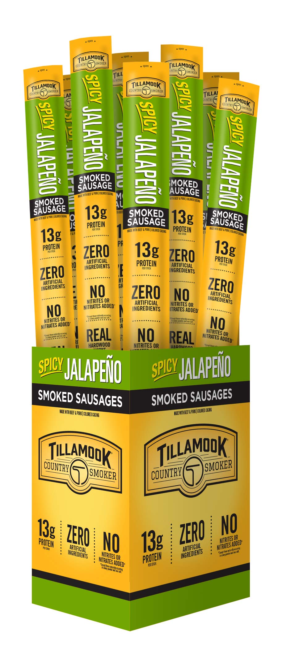 Tillamook Country Smoker Spicy Jalapeño Sausages, 1.44 Oz, Pack of 24