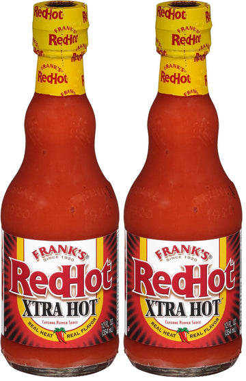 Franks RedHot Xtra Hot Cayenne Pepper Hot Sauce (Keto Friendly), 12 fl oz (Pack of 2)