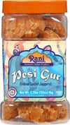 Rani Pesi Gur (Jaggery) Indian Unrefined Raw Cane Sugar 35oz (2.2lbs) 1kg PET Jar ~ Gluten Friendly | Vegan | NON-GMO | Kosher |