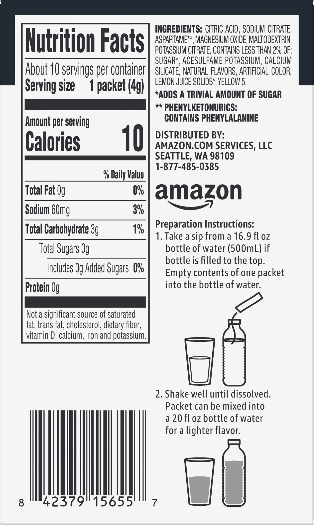 large online retailer Grocery Lemonade Drink Mix, 10 Packets, 1.4 Oz (Previously Happy Belly)