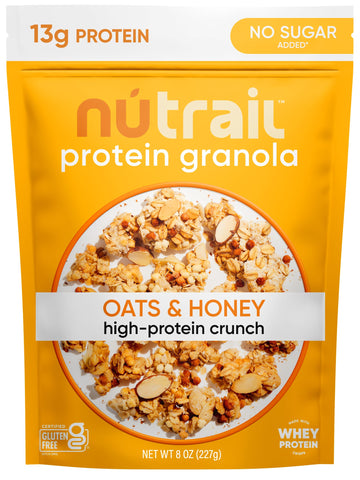 Nutrail Protein Granola Cereal, Honey And Oats, No Sugar Added, 8 Oz. 1 Count