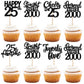 24PCS Black Happy 25th Birthday Cupcake Toppers Twenty Five Straight Outta 2000 Cupcake Picks Cheers to 25 Lengend Since 2000 Ca
