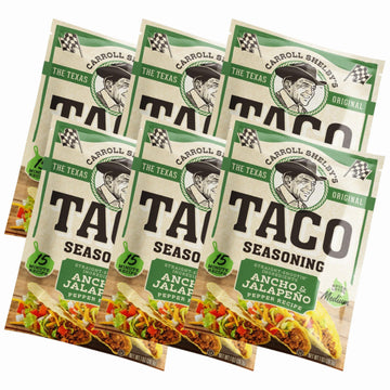 Carroll Shelby'S Original Texas Brand Ancho & Jalapeo Taco Seasoning - Bold Blend Of Medium Heat And Flavor For Tacos And Meats