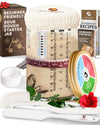 Superbaking Sourdough Starter Jar, Beginner Friendly Sourdough Starter Kit with 34oz Wide Mouth Glass Jar, Sour Dough Container 