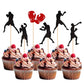 YCTHUNFISH 36 Pack Boxing Cupcake Toppers - Glitter Boxing Gloves, Gym Theme Decorations for Baby Shower, Birthday Party