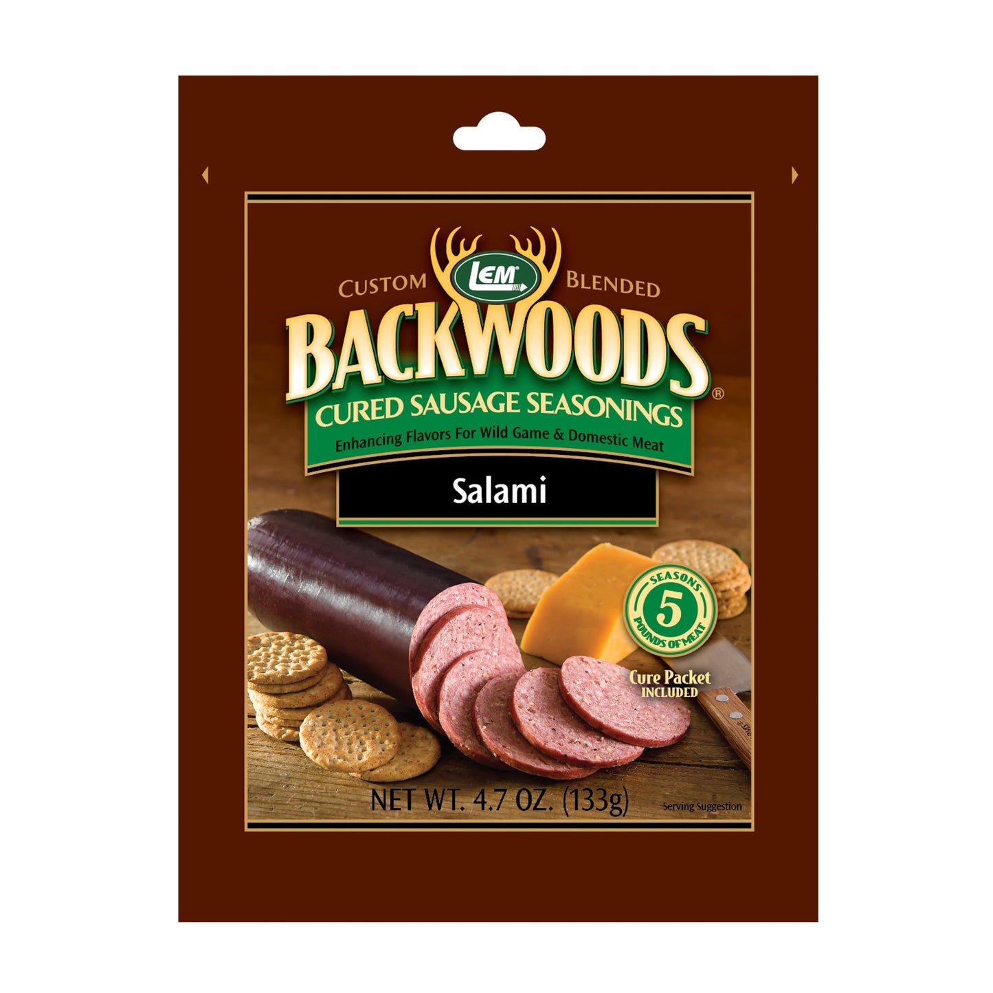 LEM Backwoods Cured Sausage Seasoning with Cure Packet, Salami Sausage, Model 9278