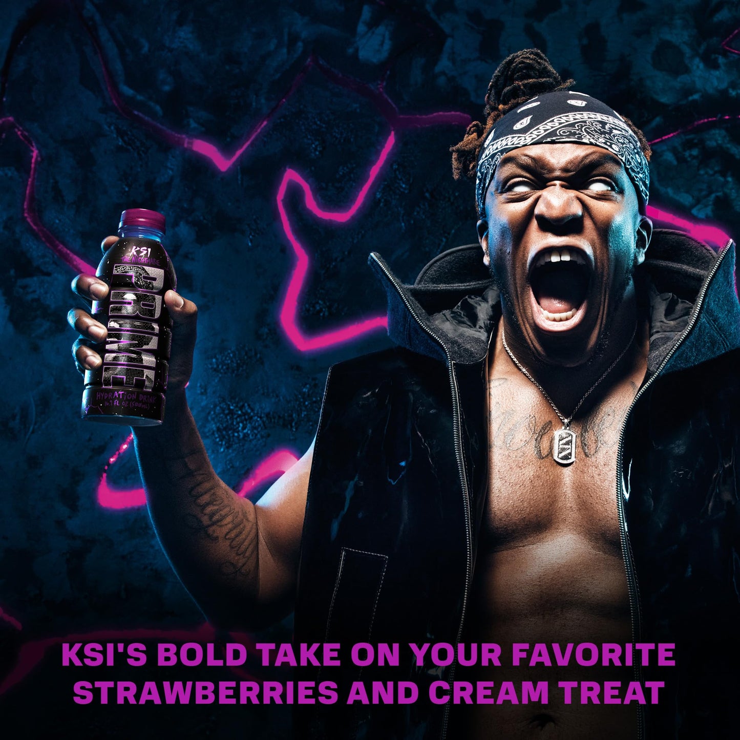 PRIME Hydration KSI THE NIGHTMARE  Sports Drinks  Electrolyte Enhanced to Replenish Fluids  250mg BCAAs  B Vitamins  Antioxidants  Low Sugar  16.9 Fluid Ounce  12 Pack