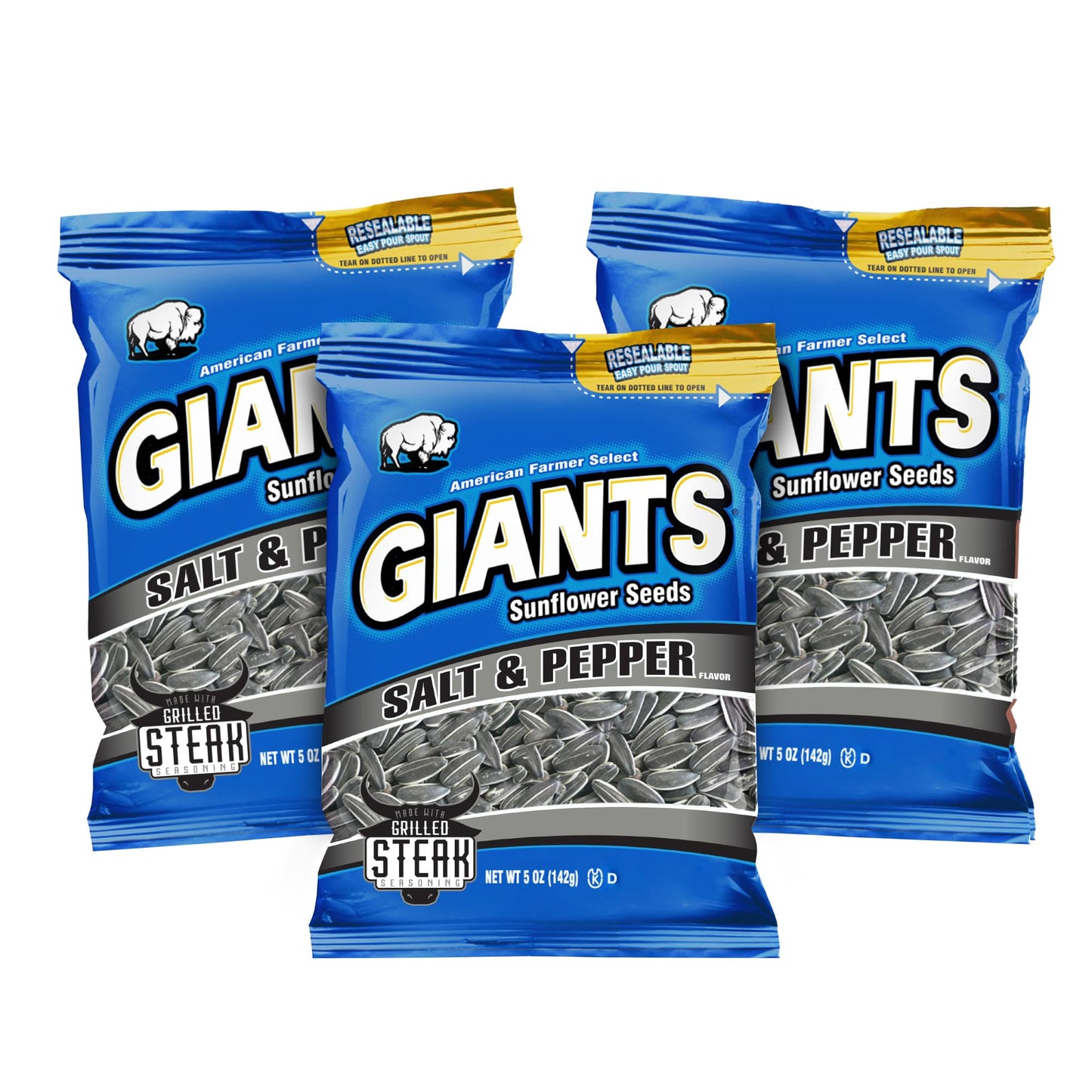 GIANTS Salt & Pepper Sunflower Seeds - Sunflower Seeds Bulk, Cracked Pepper Sunflower Seeds to Eat, Flavored Healthy Snack with 