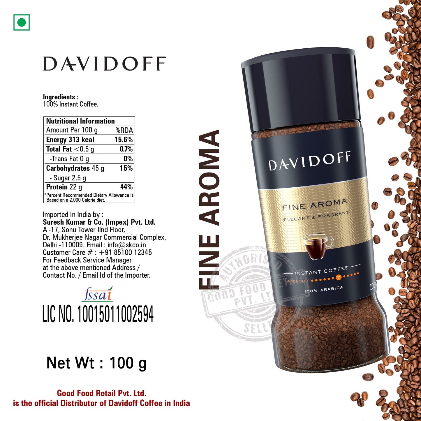 Davidoff Instant Coffee Trio - Rich Aroma, Fine Aroma And Espresso 57 Bundle - 100% Arabica Beans - Roasted For A Spicy Richness