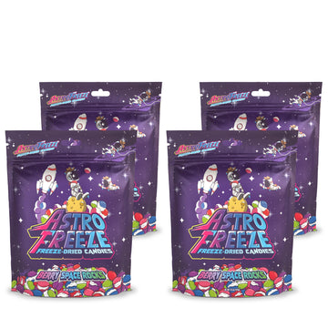 Premium Freeze Dried Berry Skittles - [4-Pack] 18Oz 1.13Lb - Berry Space Rocks Freeze Dried Candy - Flavors = Melon Berry, Wild