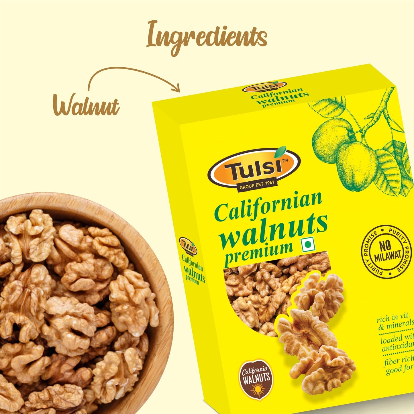 Tulsi Walnut Kernels, 200G