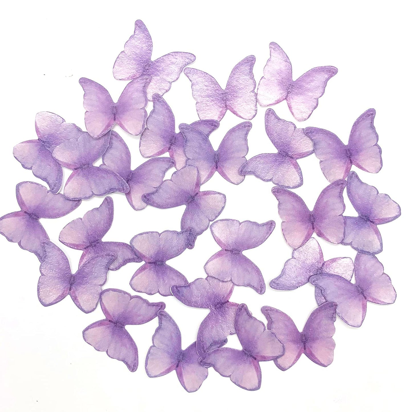 GEORLD Edible Wafer Paper Butterflies Set of 48 Purple Cake Decorations  Cupcake Topper