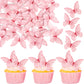 48 PCS Edible Butterfly Cupcake Toppers - Wafer Paper for Cake Decorating - Pink Butterfly Theme Baby Shower, Wedding, Birthday 