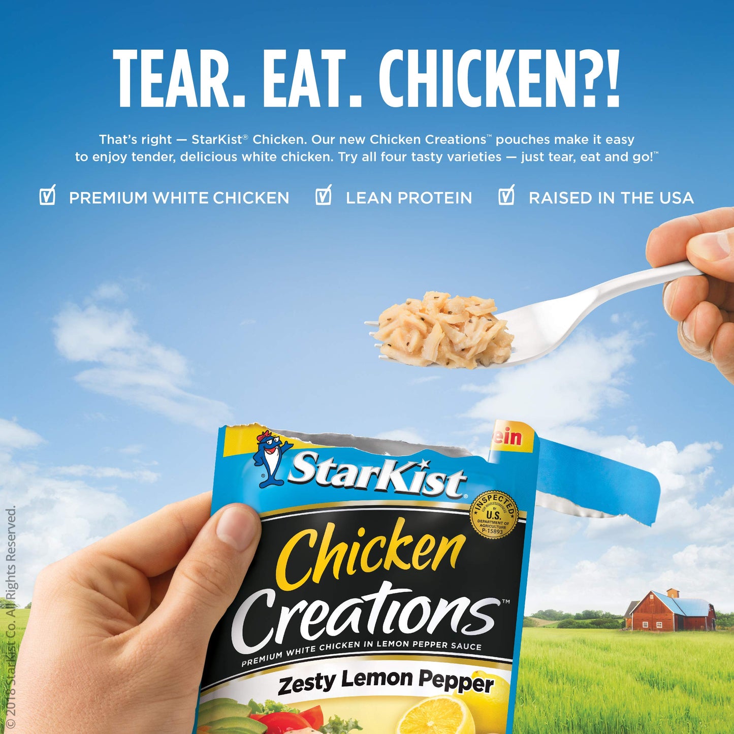 StarKist Chicken Creation Zesty Lemon Pepper, Single Serve Pouch, 2.6 oz