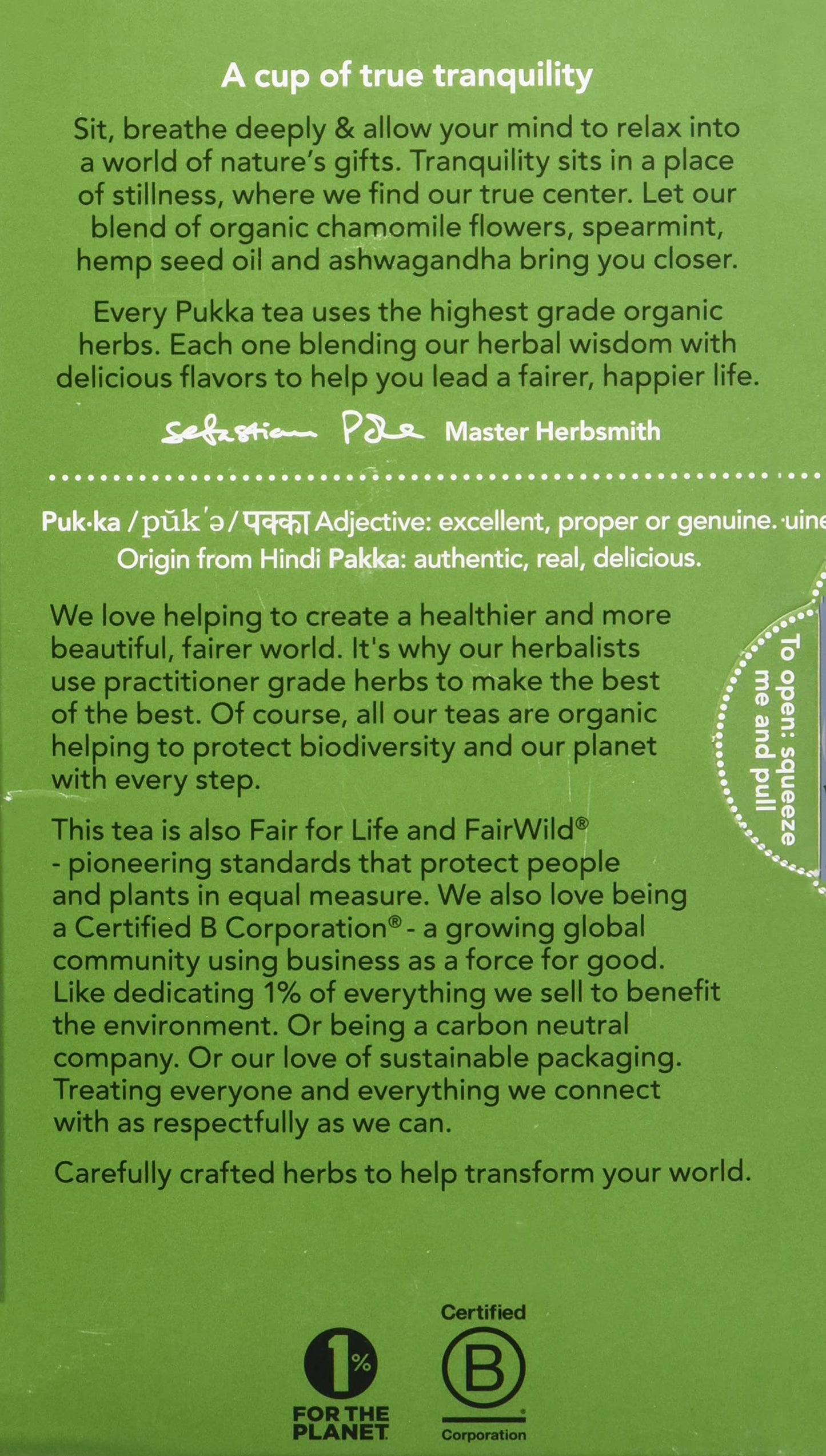 Pukka Organic Peace Herbal Tea - Caffeine Free, 20 Tea Bags, Spearmint & Ashwagandha, Model 69632955