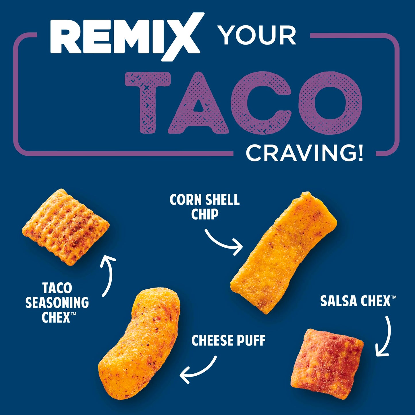 Chex Mix Snack Mix, Zesty Taco Flavor, Savory Snack Bag, 11 oz