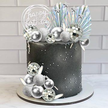 Disco Balls Cake Toppers Mirror Balls With Boho Stars Cake Decorations For 70S 80S Disco Dance Party Saturday Night Fever Suppli