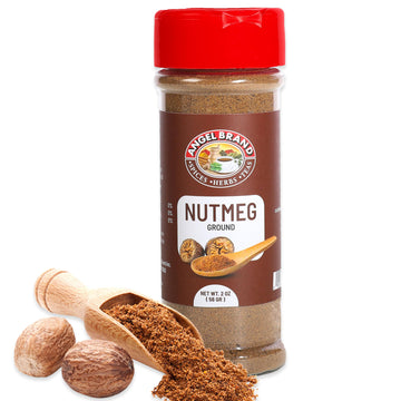 Angel Brand Ground Nutmeg - Premium Spice for Cooking - 2 oz Bottle