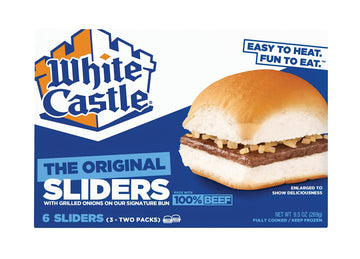 White Castle The Original Slider, 100% Beef, 6Count Hamburgers, Microwaveable 9.5 Oz. Box (Frozen)